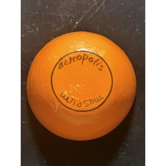 Acropolis Museum Orange Bird Ceramic Bowl Miniature Replica with Base - Picture 3 of 6